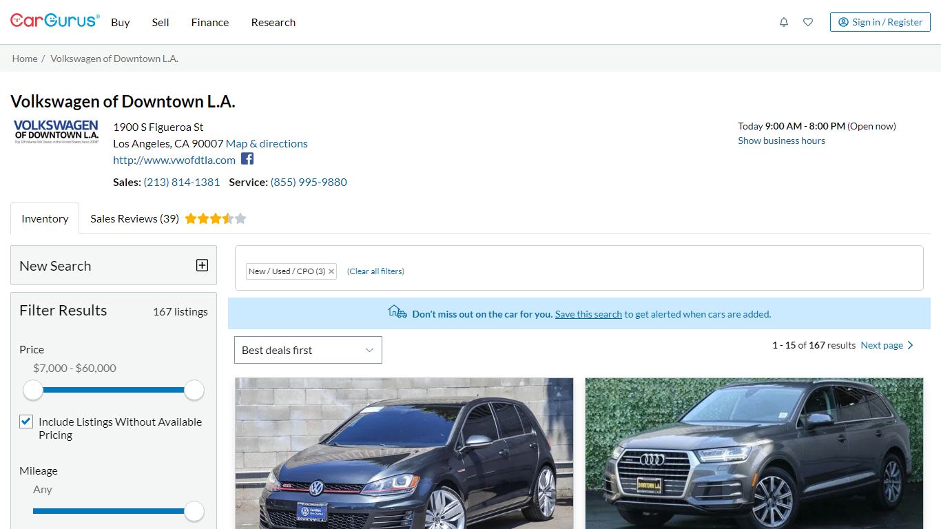 Volkswagen of Downtown L.A. Cars For Sale - Los Angeles, CA - CarGurus